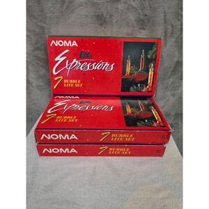Noma Expressions 7 Bubble Lite Set Vintage Christmas Lights Lot of 3 2807